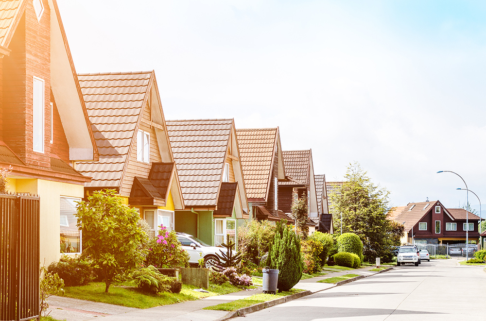 Typical american neighborhood for middle class